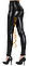 Лосины женские, черная эко-кожа, лампас "замша" (норма), р.42-44, фото 3