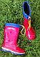 Гумові чоботи дитячі Утеплені з затяжкою Для дівчинки Червоні, фото 3