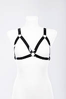Латексна портупея зі сталевими кільцями Latex Harness With Rings