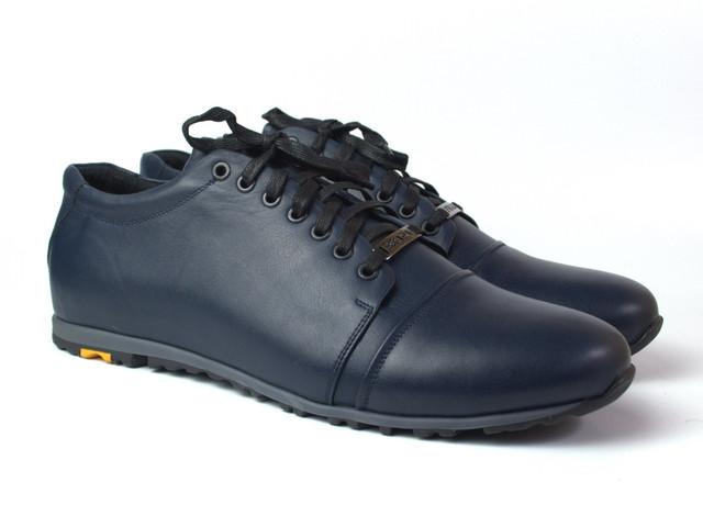 Кросівки шкіряні сині снікерси чоловіче взуття Rosso Avangard PRAVDA Blu Lether