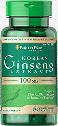 Женьшень Puritan's Pride Korean Ginseng Standardized 100 mg 60 caps