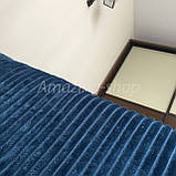 Покривало-плед <unk> Велюрове <unk> Бамбукове покривало <unk> Шарпей <unk> Смужка. Розмір полуторний. Синій, фото 3