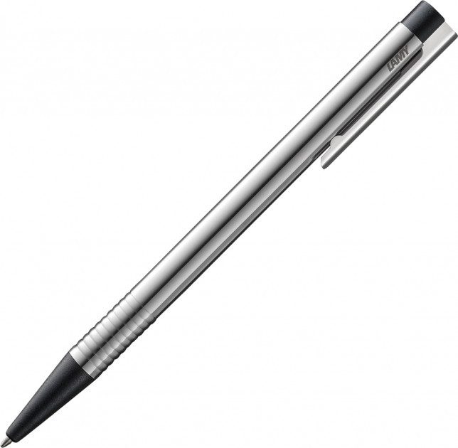 Ручка Кулькова Lamy Logo Хром Чорна кнопка / Стрижень M16 1,0 мм Синій (4014519271895)