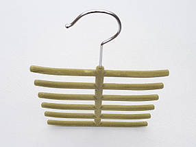 Плічка вішалки тремпеля їжачок флокований оливкового кольору, фото 2