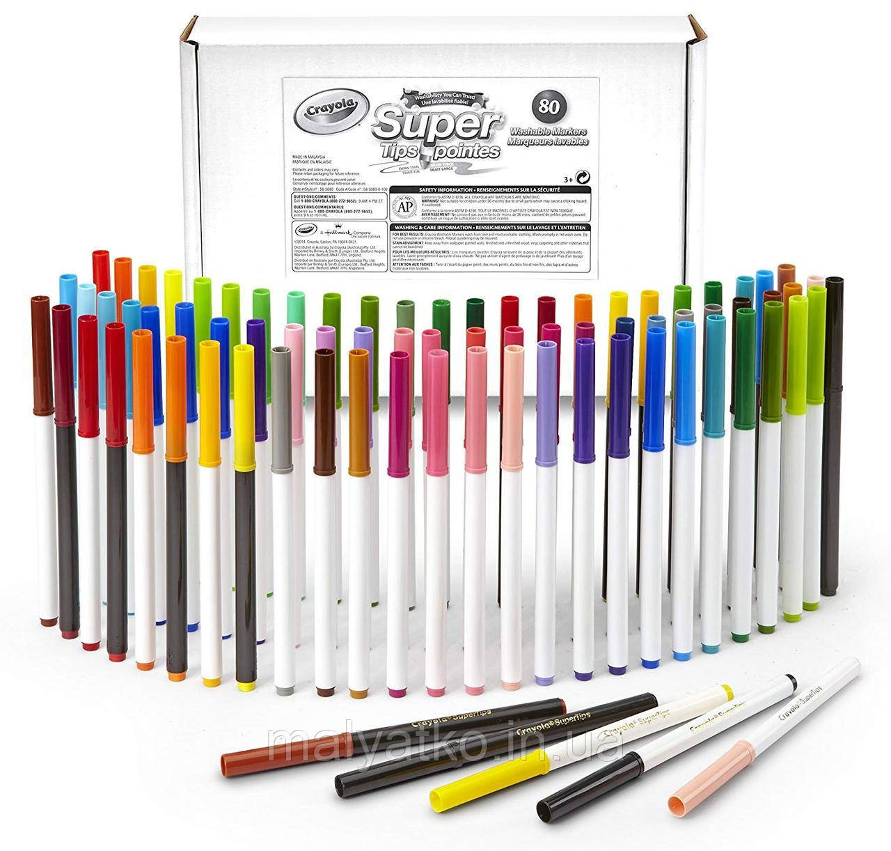 Crayola Набір 80 смываемых фломастерів Super Tips Washable Markers 80 Count