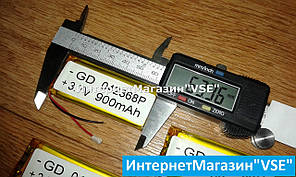 Акумулятор для блютуз-гарнітур 63.36 - 27.19 - 4.4 мм 900 mAh