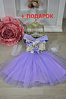 Праздничное платье для девочки + ПОДАРОК (ПЕРЧАТКИ) 5-8 лет № 201919