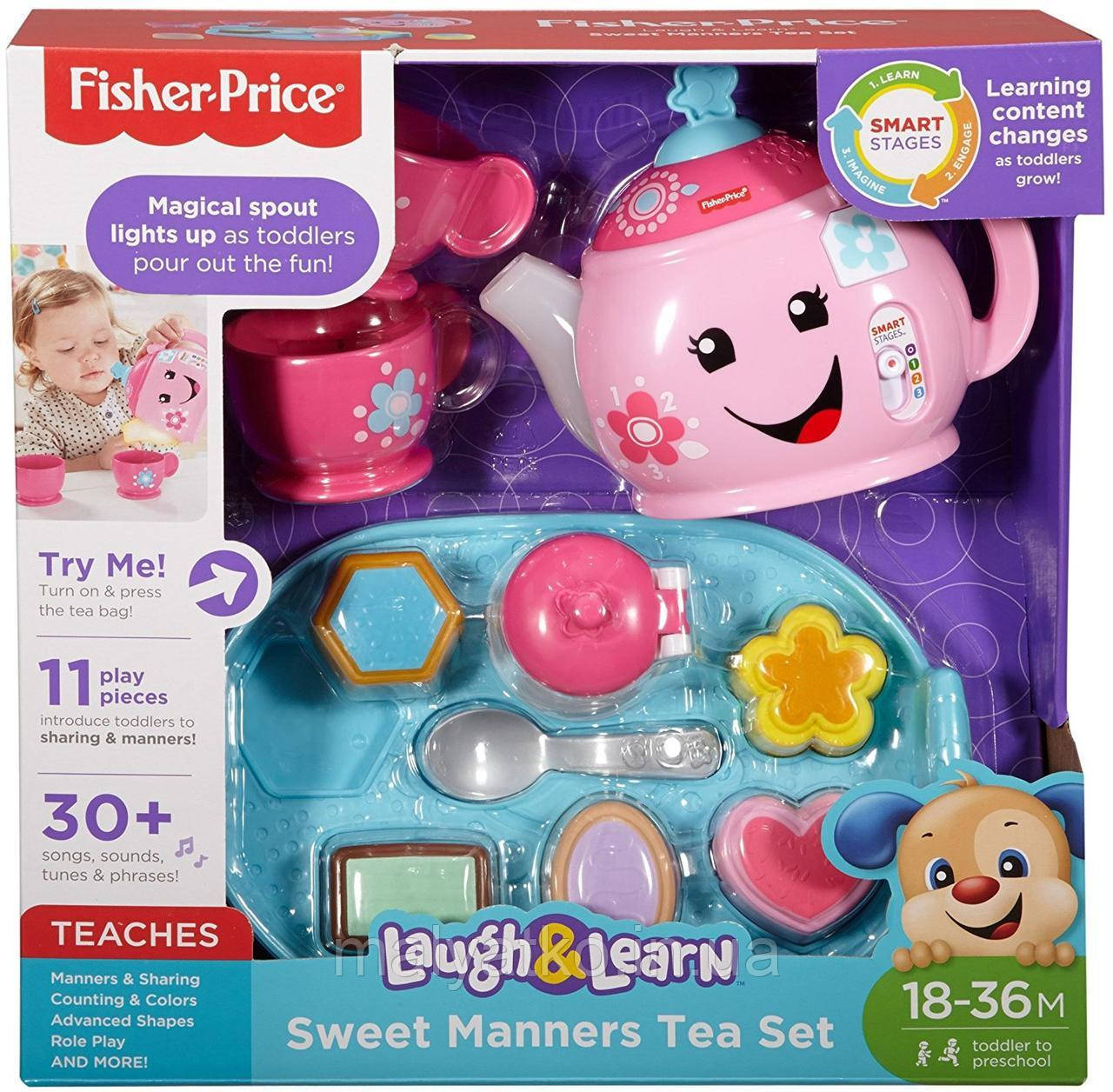 Чайний сервіз музичний набір для чаювання Fisher-Price laugh & learn Sweet Manners Tea Set, фото 1