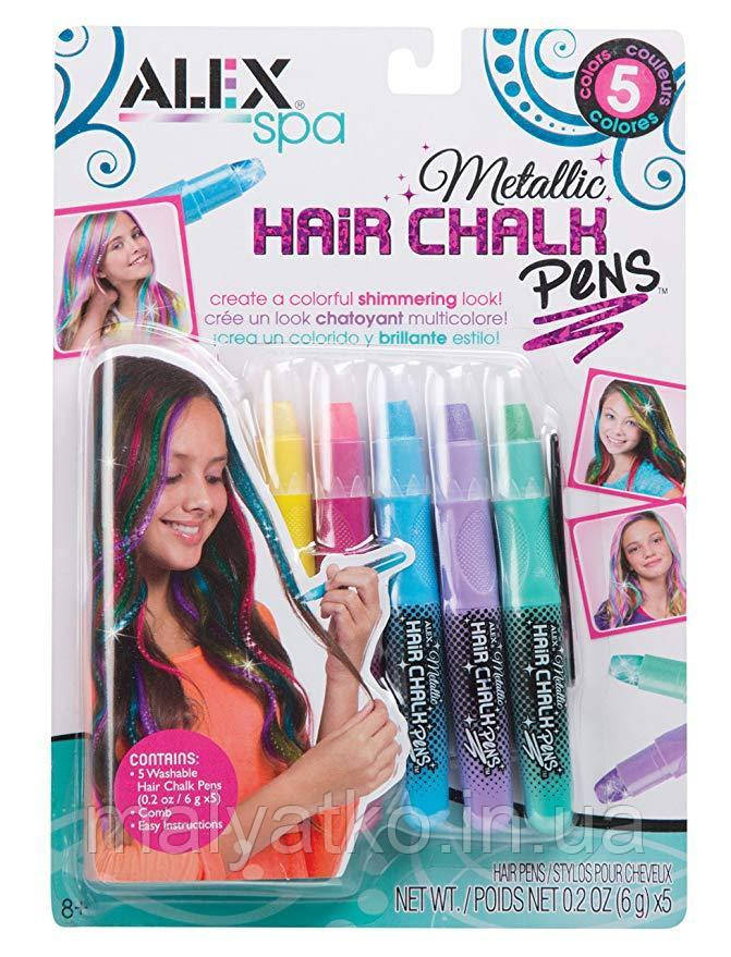 Блискучі Крейда для волосся крейди олівці Spa Hair Chalk Pens, фото 1