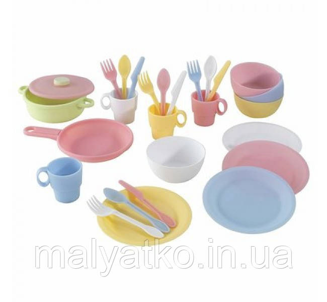 KidKraft 27 предметів іграшкова дитяча посуд Cookware Set Pastel, фото 1