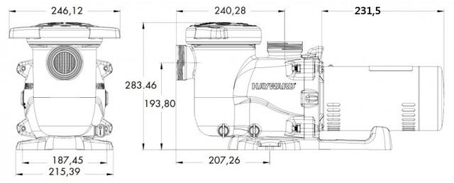 габаритні розміри насоса Hayward Max Flo XL SP2310XE161