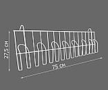 Полиця навісна з притискними кишенями на сітку 75 см, фото 2