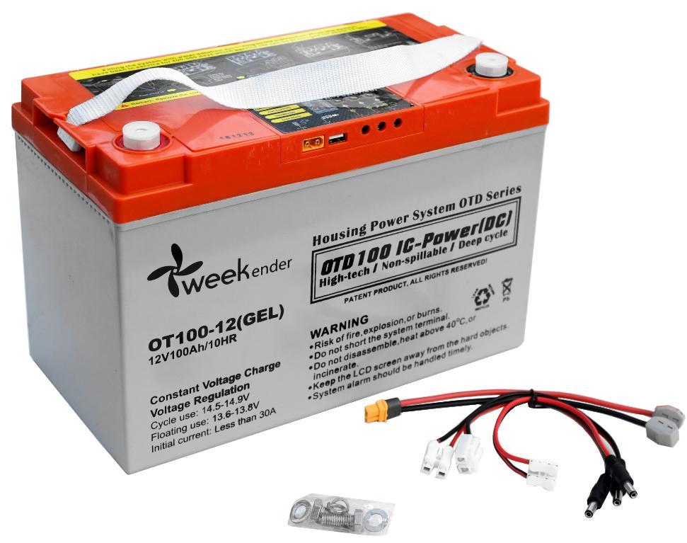 Гелевий акумулятор Weekender 100Ah 12V з дисплеєм, контролером і функцією LVD
