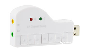 Зовнішня USB звукова карта Dellta 8.1 Piano White