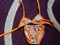 Детский раздельний купальник для девочки Китти оранж с оранжевой окантовкой 68-74-80см