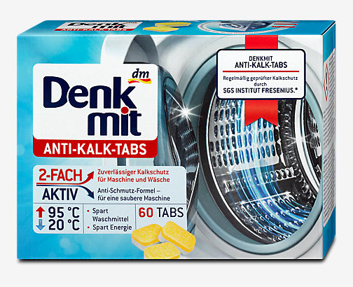 Denkmit Waschmaschinenreiniger Tabs Anti-Kalk Антикаль таблетки в пральну машину 60 шт