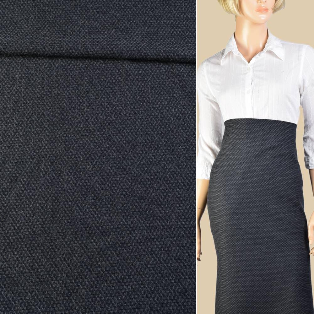 Жаккард синій в сірі квадратики, ш.157