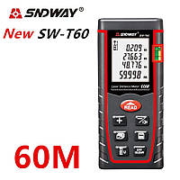 SNDWAY SW-T60 лазерна рулетка до 60 метрів, вбудовані рівні, min/max, дисплей 2"