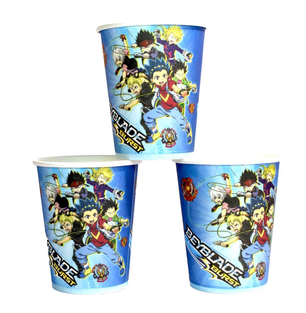 Склянки дитячі святкові одноразові " Бейблейд (Beyblade) Бейблейд ", фото 1