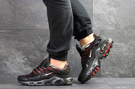 Кросівки чоловічі Nike air max TN, чорні з червоним, фото 2