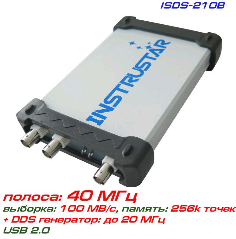 ISDS210B USB-осцилограф 2 х 40 МГц, з генератором сигналів