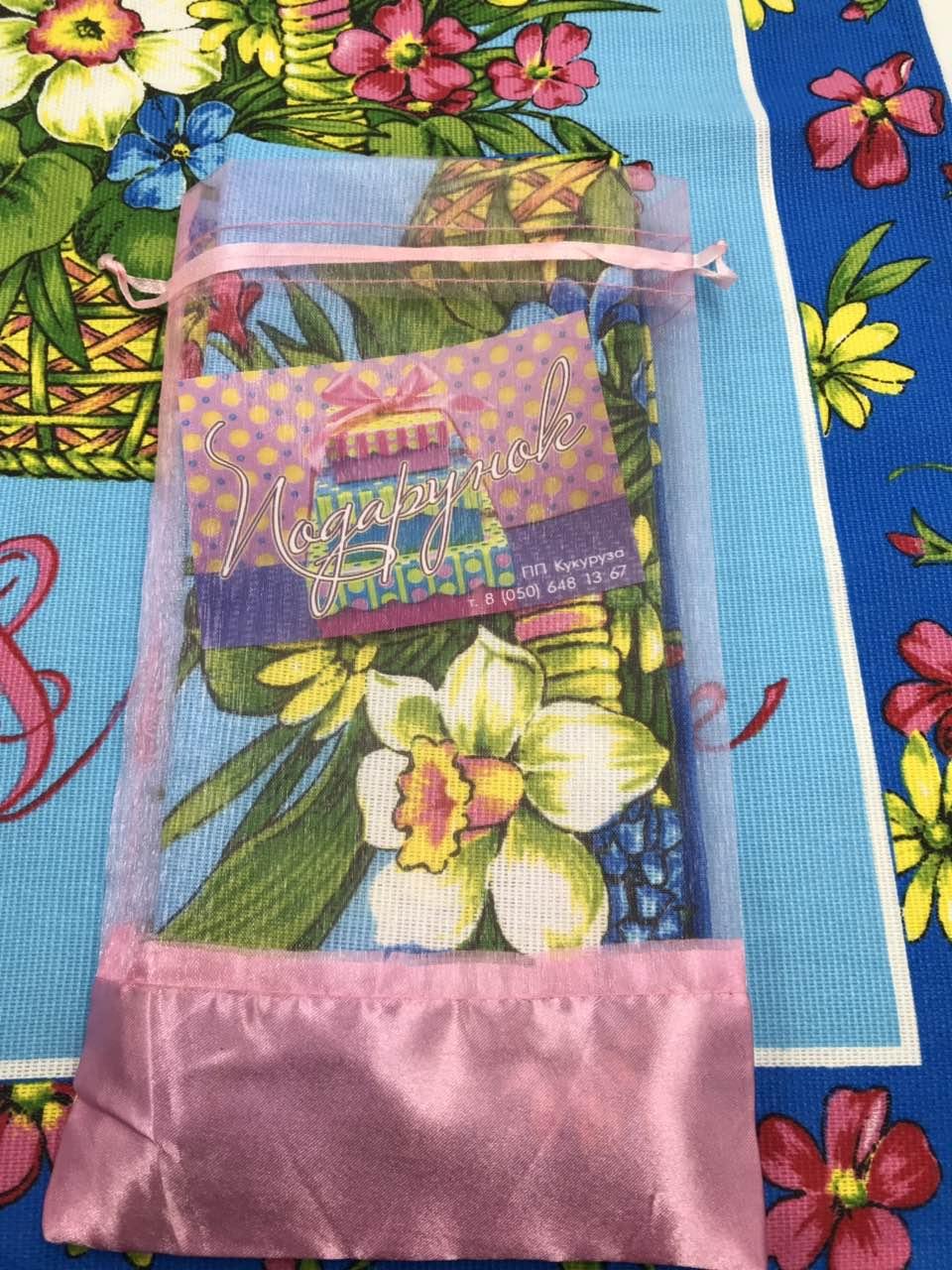 Полотенце льняное "Цветы" в подарочной упаковке- 1 шт - фото 1 - id-p514994605