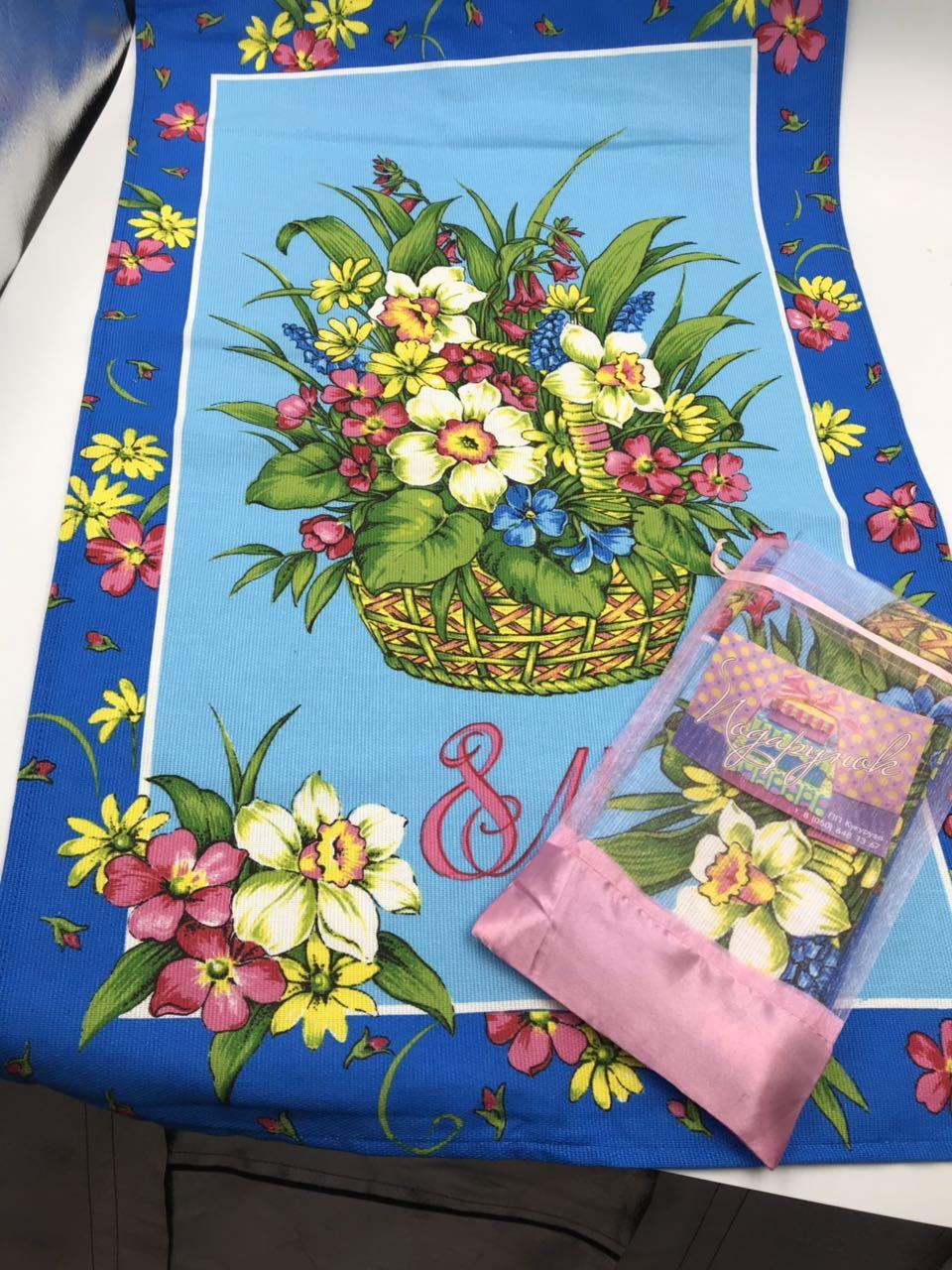 Полотенце льняное "Цветы" в подарочной упаковке- 1 шт - фото 3 - id-p514994605