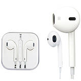 Навушники білі з мікрофоном в коробці EarPods, фото 3