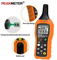 PM6508 термогігрометр Peakmeter, вологомір та вимірювач температури повітря, "точки роси", фото 6