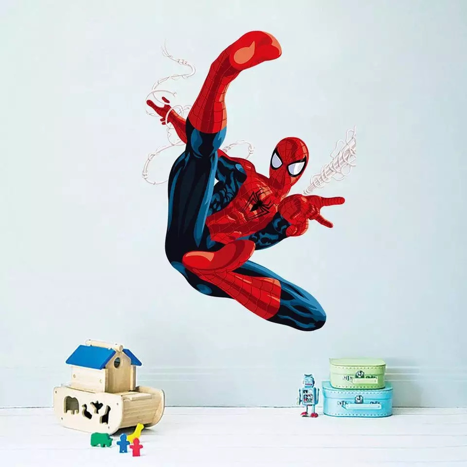Наклейка на стіну, дитячі стикери наклейки "Людина-павук Spider-Man" (лист 60*43см)