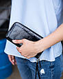 Шкіряний жіночий гаманець 01 синій лак, фото 3