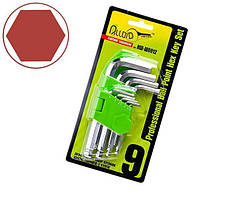 Набір шестигранних ключів з кулею, вигнутих ALLOID НШ-Ш0912 1,5-10 мм (9 предметів)