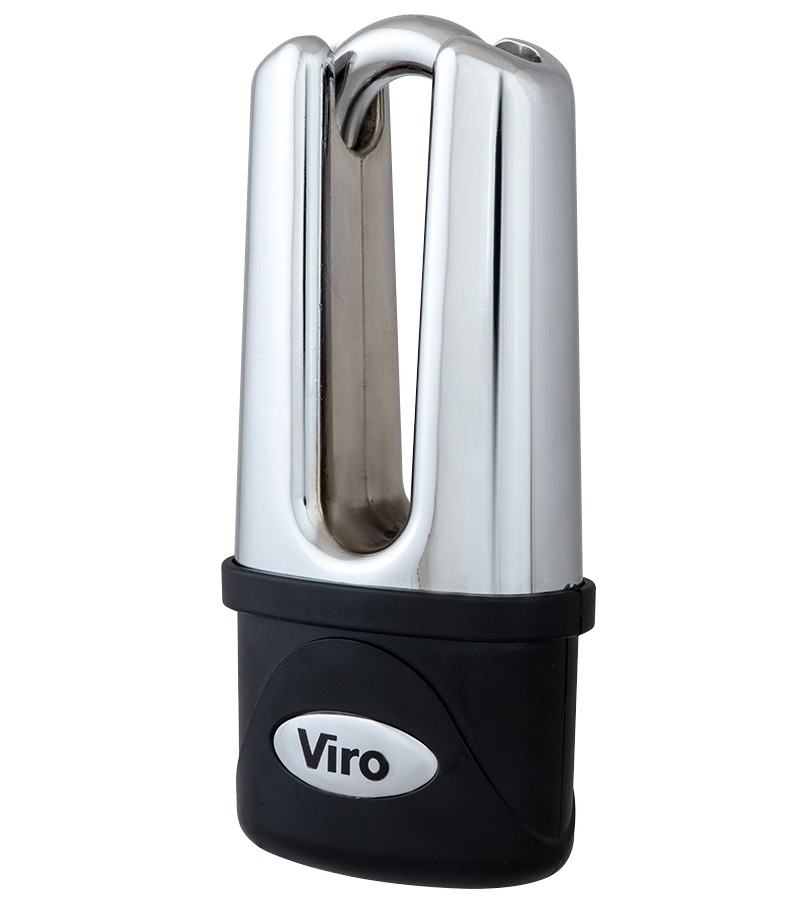 Протиугінний навісний мотозамок VIRO MOTO BLINDATO EXTREME STAINLESS_STEEL 3KEY 83 мм (Італія)