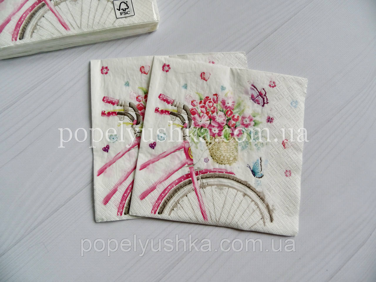 Серветка 33*33 см "Велосипед"