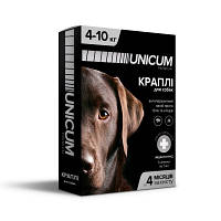 Краплі Unicum premium Унікум преміум для собак від бліх та кліщів на холку 4-10 кг
