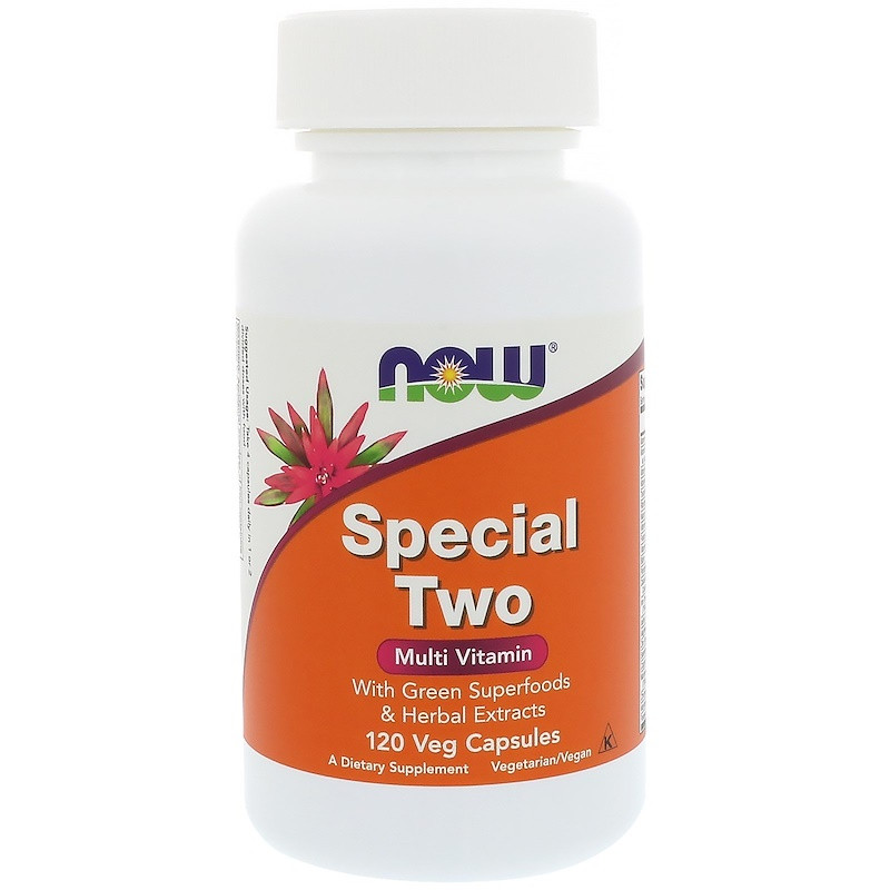Високоактивні мультивітаміни Special Two 120 вегетаріанських капсул Now Foods