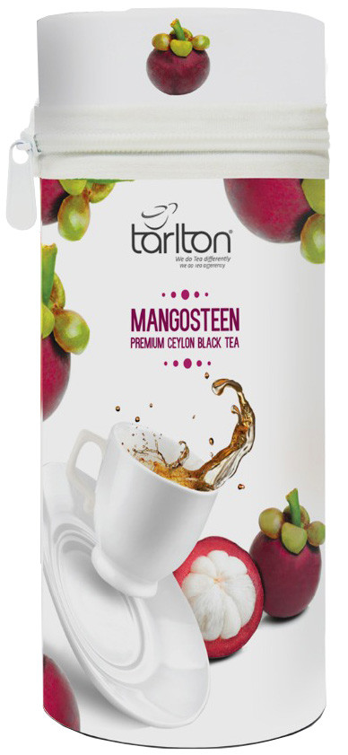 Чай чорний листовий Тарлтон Mangosteen з шматочками манго і ароматом мангустіна 75 г ж/б з замком-блискавкою