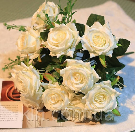 Штучні квіти троянди з шовку красиві декор для дому DT008, фото 1