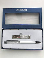Набор флешка USB Swarovski и ручка с кристаллами в подарочной упаковке.