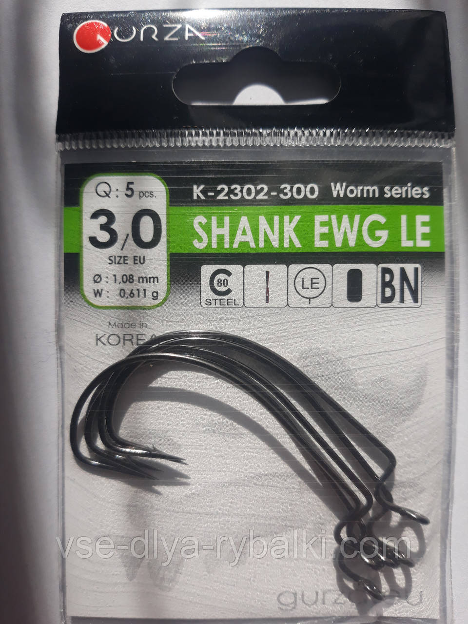Гачки Gurza Shank EWG LE № 3/0