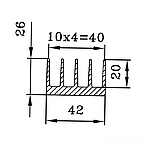 42x26  / 1 метр / Радіаторний профіль