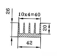 42x26  / 1 метр / Радіаторний профіль