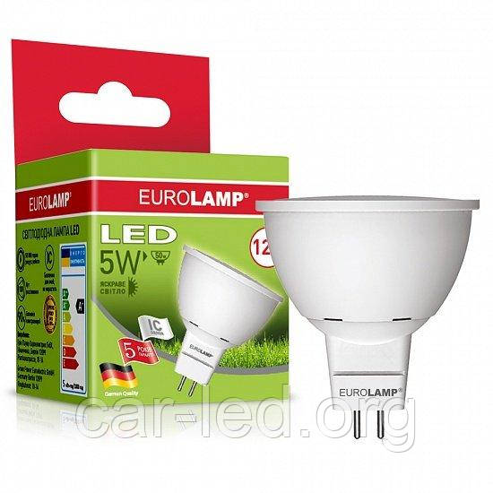 Точкова світлодіодна Лампа EUROLAMP LED ЕКО MR16 5W 12V GU5.3 4000K