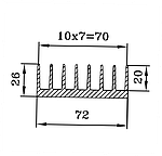 72x26  / 1 метр / Радіаторний профіль