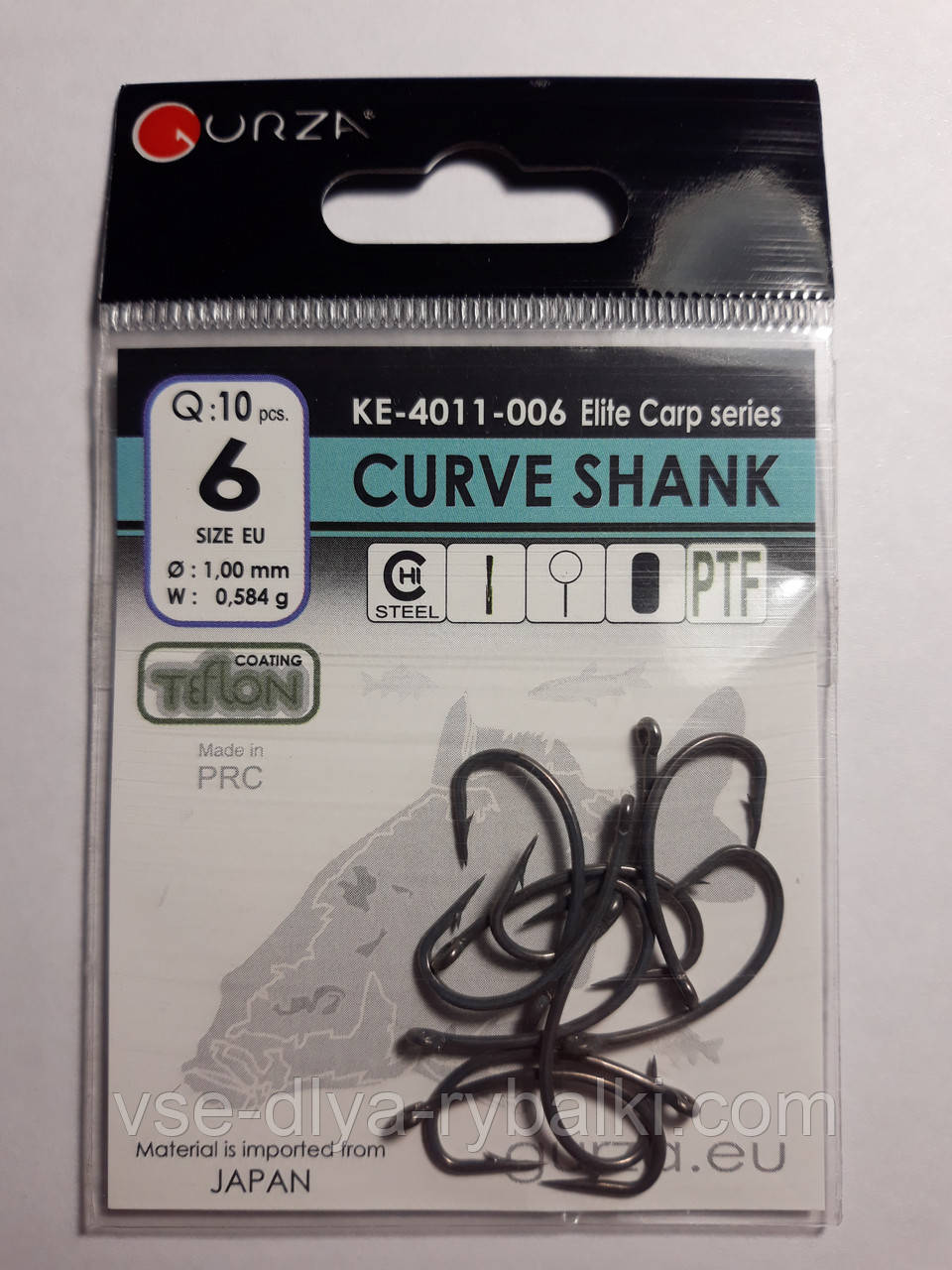 Гачки Gurza curve shank № 6