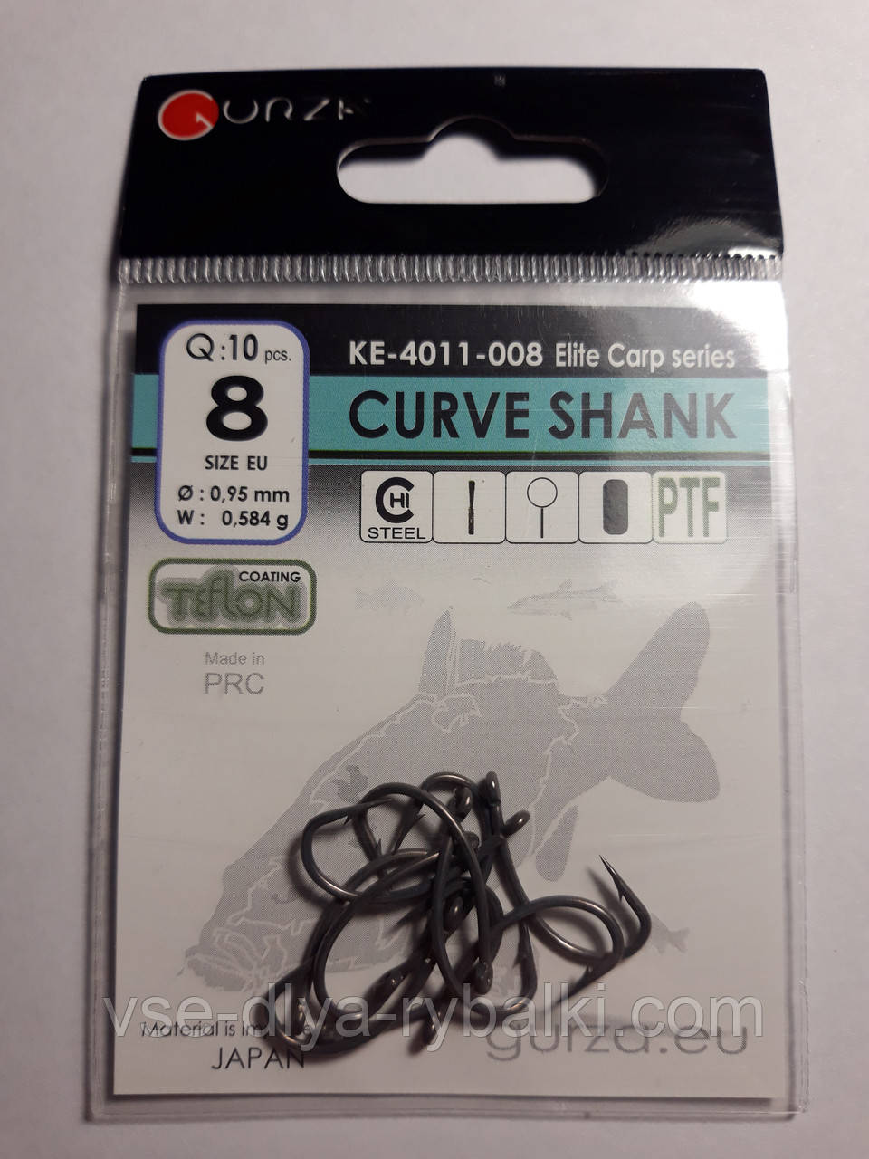 Гачки Gurza curve shank № 8