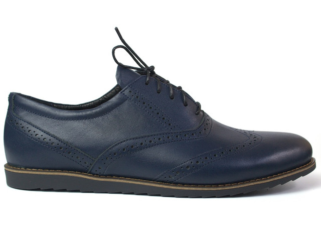 Обувь больших размеров мужская туфли синие кожаные броги Rosso Avangard Felicete Breakage Lether Blu BS