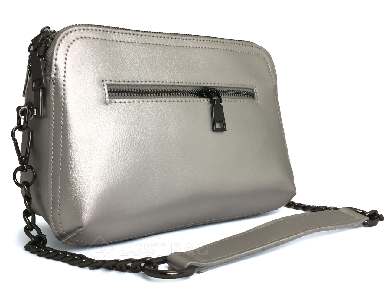 Шкіряна жіноча сумка на 3 відділення, фото 1