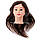 Навчальний манекен для зачісок 65-70 см, шатен, натуральне волосся, фото 9