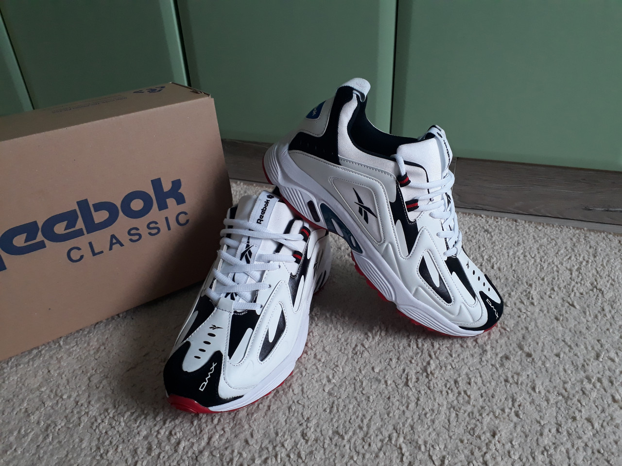 Чоловічі кросівки Reebok DMX 1200 White/Black/Red білі з чорним